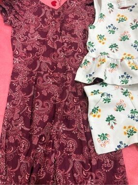 Janie and Jack Bundle
 wide leg romper with White Floral Peplum set